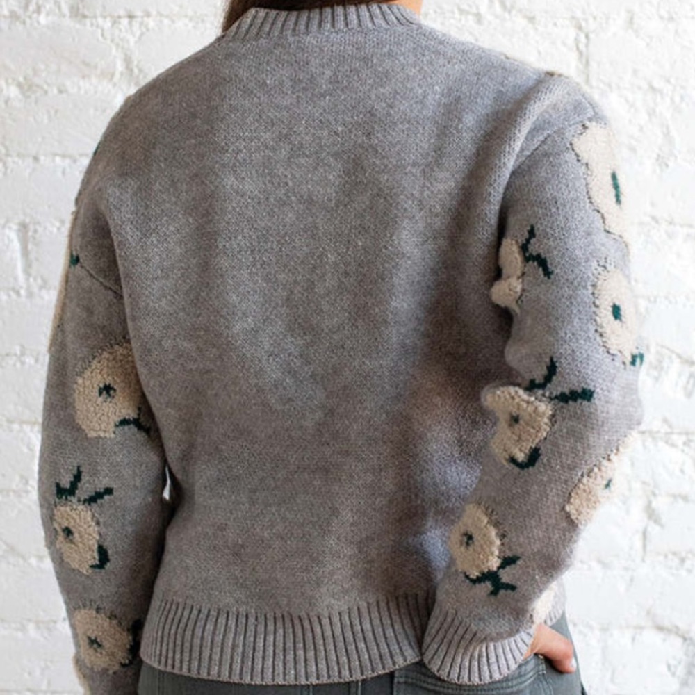 En Crème Shelby Flower Cloud Sweater - Grey Green - Picture 11 of 11